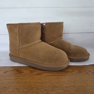 Koolaburra by UGG Size 1 Youth Chestnut/Beige Suede Kids Boots